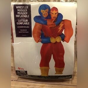 Wrestler hugger, mugger, inflatable morph costume child one size -new